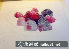 水彩桑葚誘人佳肴呈現(xiàn)