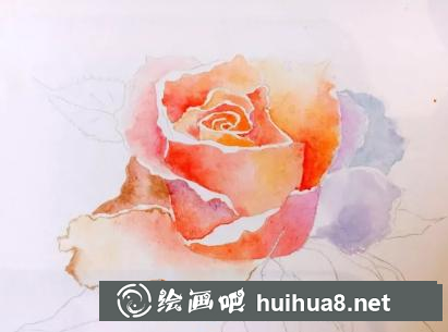 水彩畫玫瑰