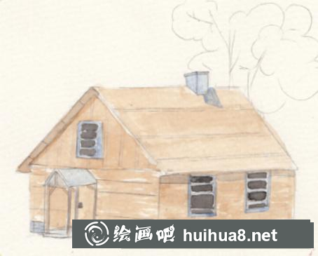 小木屋插畫