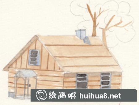 小木屋插畫