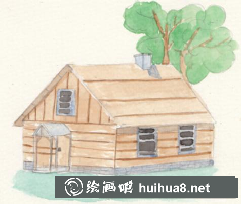 小木屋插畫