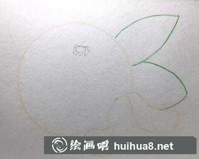 彩鉛畫橘子