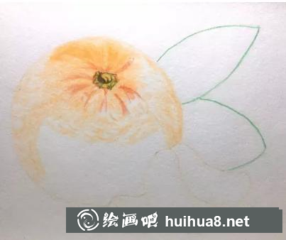 彩鉛畫橘子