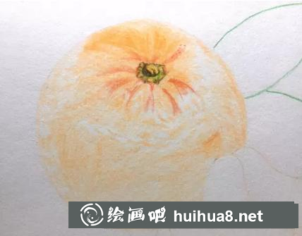 彩鉛畫橘子