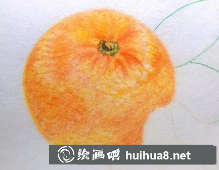 彩鉛畫橘子