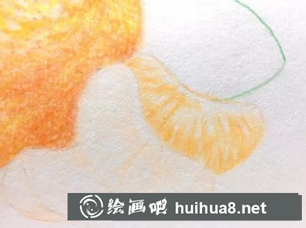 彩鉛畫橘子