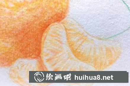 彩鉛畫橘子