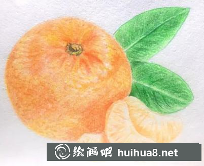彩鉛畫橘子