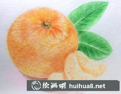 彩鉛畫橘子