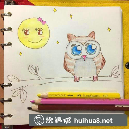 可愛貓頭鷹插畫