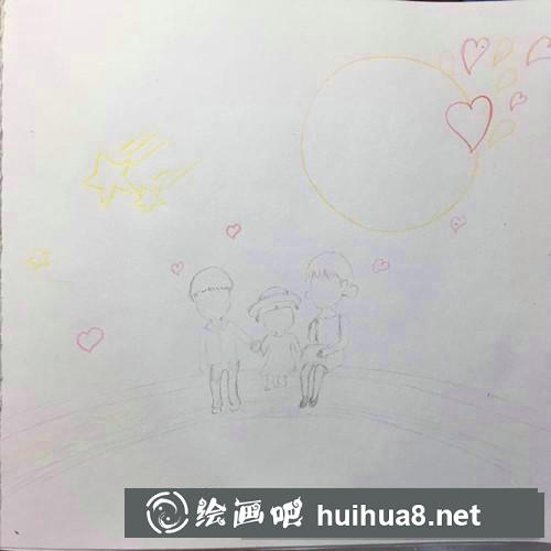 三口之家兒童畫