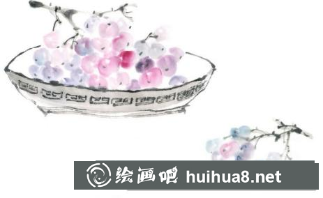 國畫葡萄《瑩頭》