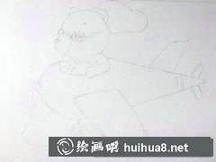 萌熊駕機(jī)水彩畫教程