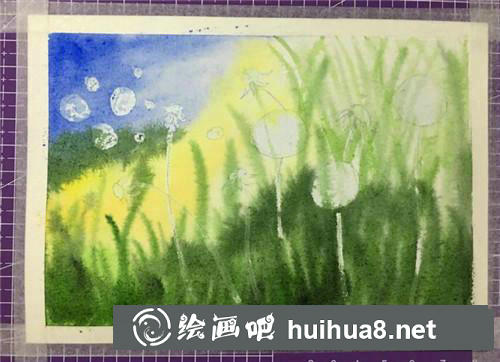 蒲公英水彩畫