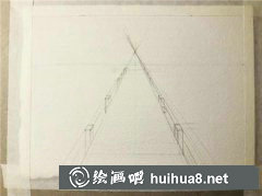 湖邊棧橋繪畫教程