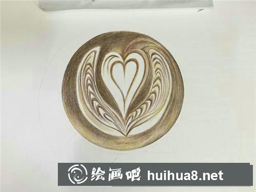 拿鐵咖啡彩鉛畫