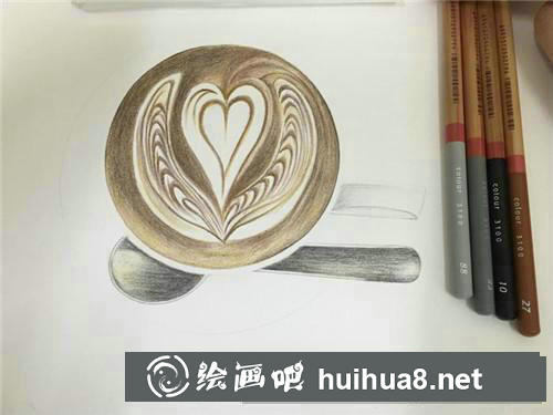 拿鐵咖啡彩鉛畫