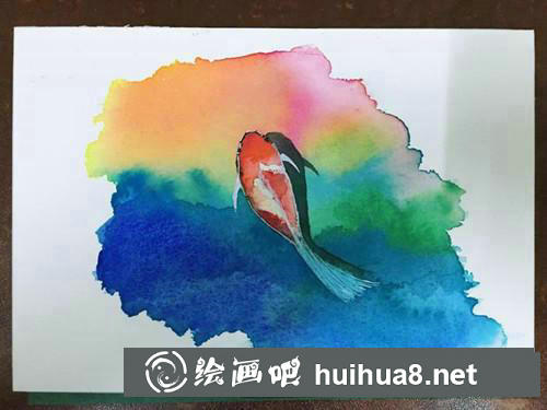 轉(zhuǎn)運(yùn)錦鯉水彩畫