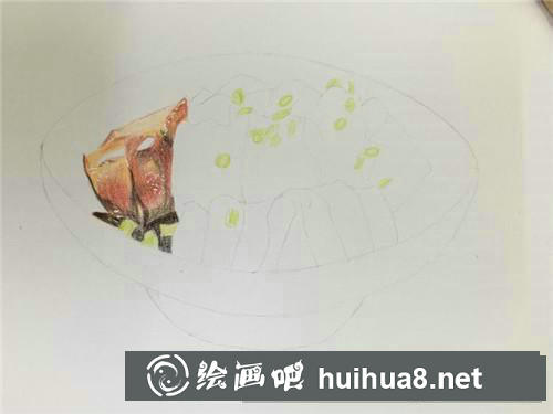一碗紅燒肉彩鉛畫(huà)