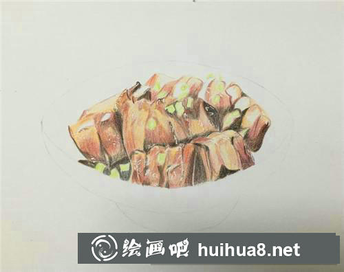 一碗紅燒肉彩鉛畫(huà)