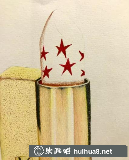 彩鉛畫YSL星辰口紅