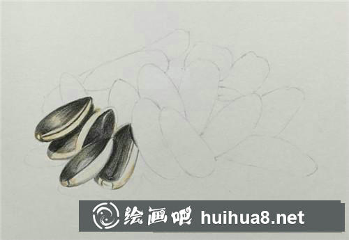 一把瓜子彩鉛畫
