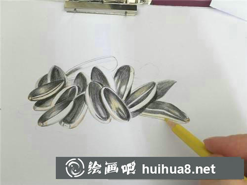 一把瓜子彩鉛畫