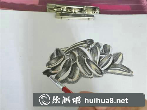 一把瓜子彩鉛畫