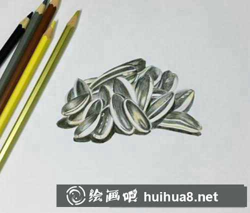一把瓜子彩鉛畫