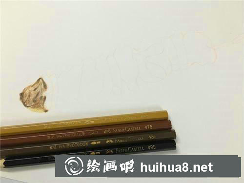 烤肉串彩鉛畫