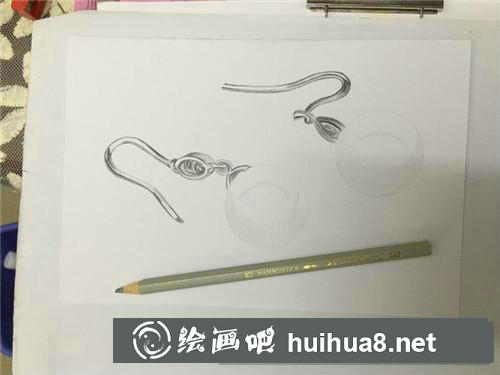 黑珍珠耳環(huán)彩鉛畫