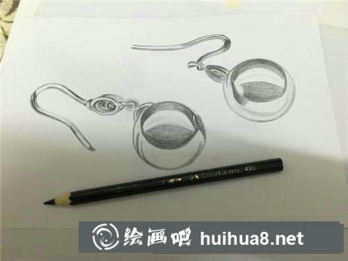 黑珍珠耳環(huán)彩鉛畫