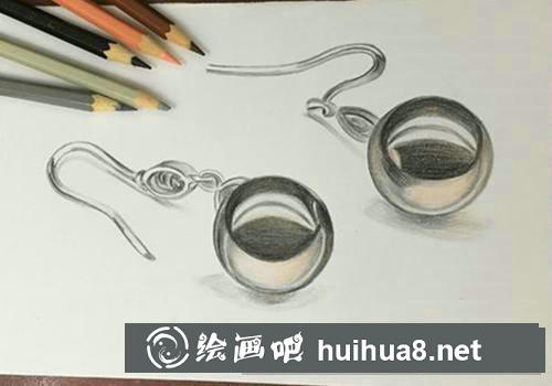 黑珍珠耳環(huán)彩鉛畫