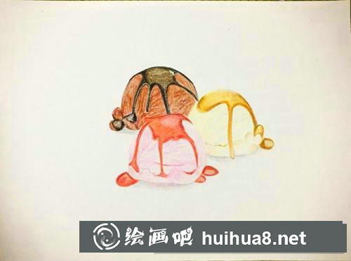 冰淇淋球彩鉛畫