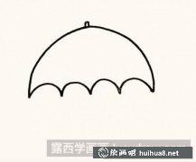 雨傘下的溫馨簡筆畫