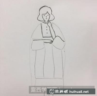 大衣女孩的畫法