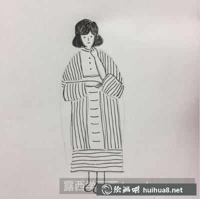 大衣女孩的畫法