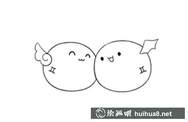 雙子座的簡筆畫教程