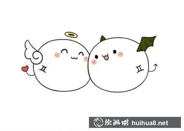 雙子座的簡筆畫教程