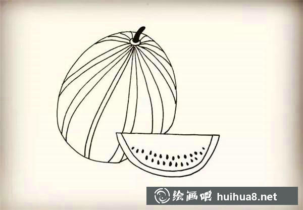 西瓜簡(jiǎn)筆畫(huà)教程