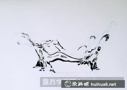 彩鉛畫水花
