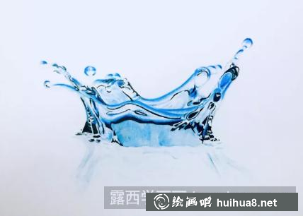 彩鉛畫水花