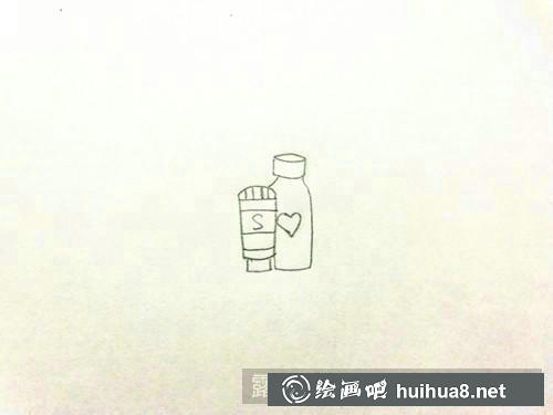 女孩化妝品簡筆畫