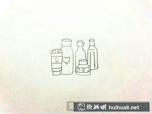 女孩化妝品簡筆畫