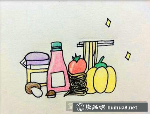 面條簡筆畫