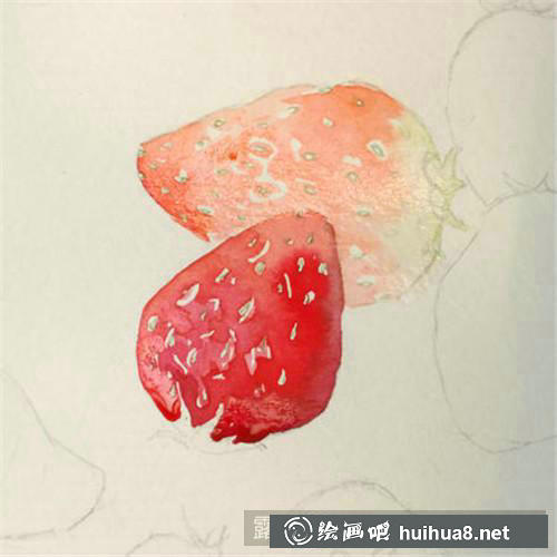 若干草莓水彩畫(huà)