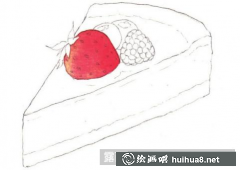 水彩草莓布朗尼蛋糕繪教程