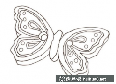 彩鉛畫教程蝴蝶紐扣步驟