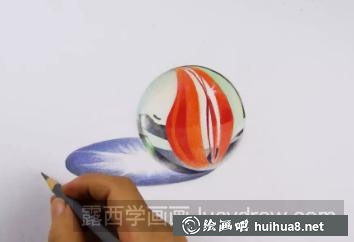彩鉛畫玻璃彈珠