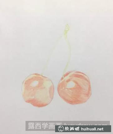 彩鉛畫櫻桃